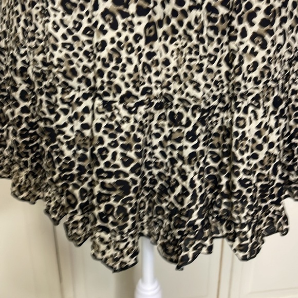 &MERCI Leopard Print Tiered Mini Ruffle Skirt Size M - Picture 4 of 8